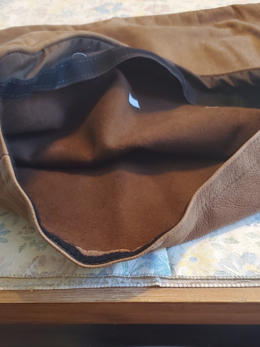 Brown Leather Cushion Cover- Unbranded